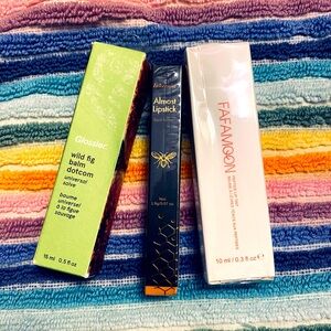 Lip Bundle! 3 amazing balms; Glossier, black honey and clear peptide balms NWB